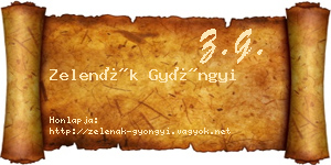 Zelenák Gyöngyi névjegykártya