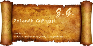 Zelenák Gyöngyi névjegykártya